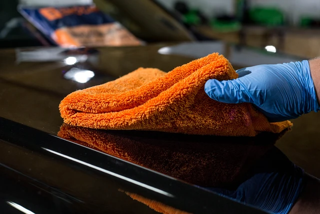 Ewocar Ultrasoft Microfiber Towel 400g 2-pakk (orange, blue) 40x40cm 