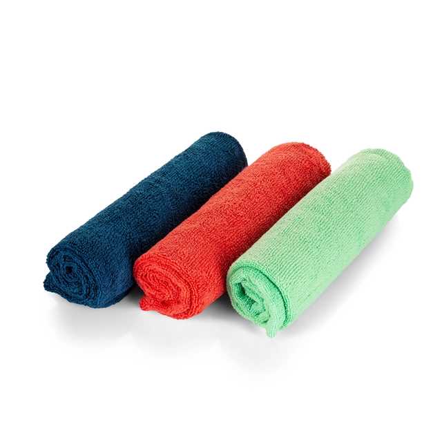 Ewocar Microfiber Cloth Set 320g 3-pakk (red, green, blue) 40x40cm 