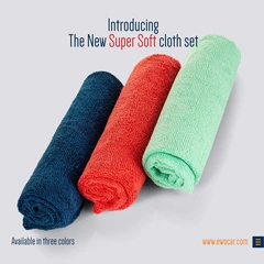 Ewocar Microfiber Cloth Set 320g 3-pakk (red, green, blue) 40x40cm