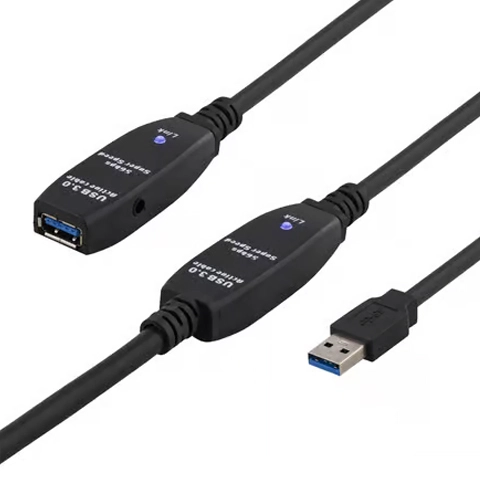USB-A forlengerkabel med forsterker 15m 