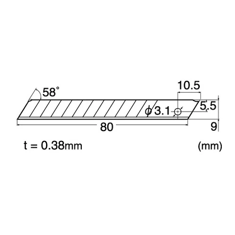 Knivblad NT Cutter BA-50P 50pk, 9mm bredde på blad 