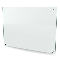 Herdet glass med hull, 6mm, flat 420x297, 4hull, 30/20, 11mm hull
