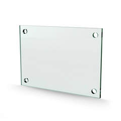 Herdet glass med hull, 6mm, flat 210x148, 4hull, 25/20, 11mm hull