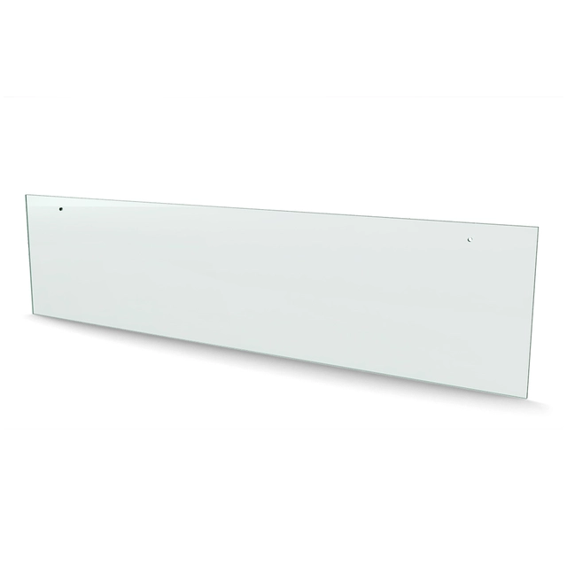 Herdet glass med hull, 6mm, flat 1000x250, 2hull, 100/15, 6mm hull 