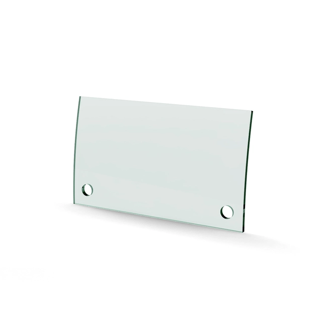Herdet glass med hull, 4mm, kurvet 170x100, 2hull, 21/16, 11mm hull 