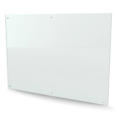Herdet glass med hull, 4mm, flat 841x594, 6hull, 25/20, 12mm hull