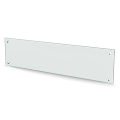 Herdet glass med hull, 4mm, flat 600x150, 4hull, 15/15, 11mm hull