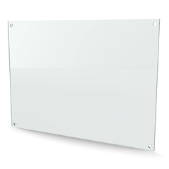 Herdet glass med hull, 4mm, flat 594x420, 4hull, 25/15, 11mm hull