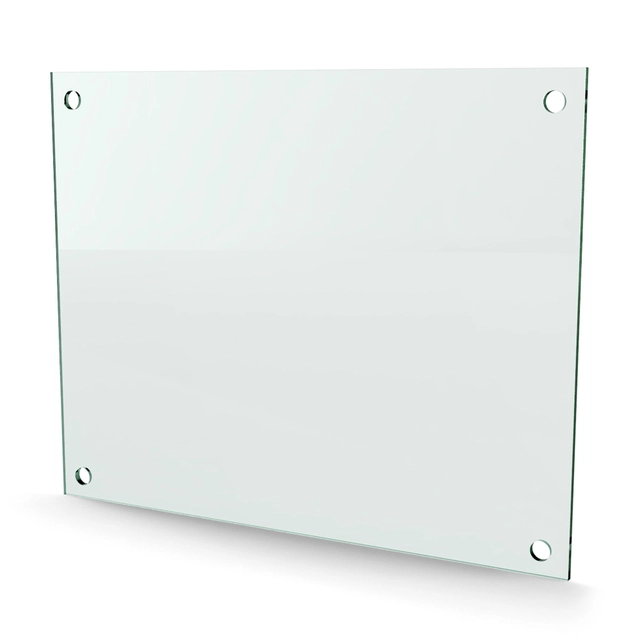 Herdet glass med hull, 4mm, flat 330x260, 4hull, 15/15, 11mm hull 
