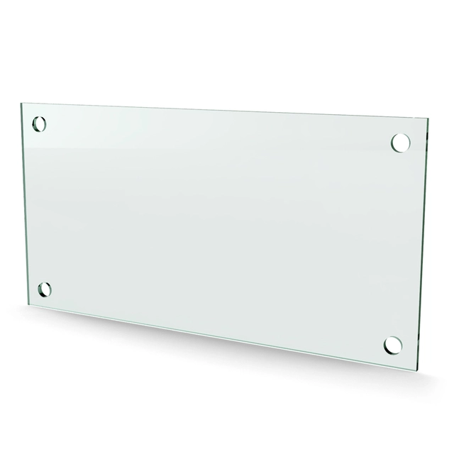 Herdet glass med hull, 4mm, flat 297x150, 4hull, 15/15, 11mm hull 