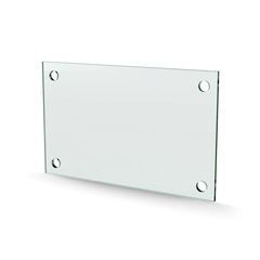 Herdet glass med hull, 4mm, flat 200x130, 4hull, 15/15, 11mm hull