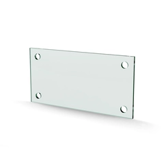 Herdet glass med hull, 4mm, flat 200x100, 4hull, 15/15, 11mm hull