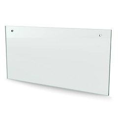 Herdet glass med hull, 4mm, flat 297x150, 2hull, 40/15, 5mm hull