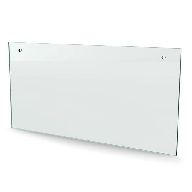 Herdet glass med hull, 4mm, flat 297x150, 2hull, 40/15, 5mm hull 