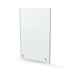 Herdet glass med hull, 4mm, flat 100x170, 2hull, 16/21, 11mm hull