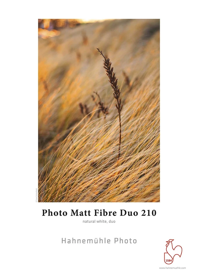 Hahnemühle Photo Matt Fibre Duo 210g 100% a-Cellulose. Tosidig 