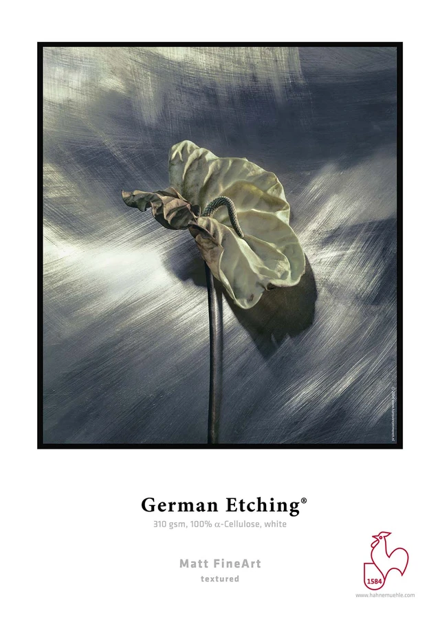 Hahnemühle German Etching 310g 100% a-Cellulose, white, mould-made 