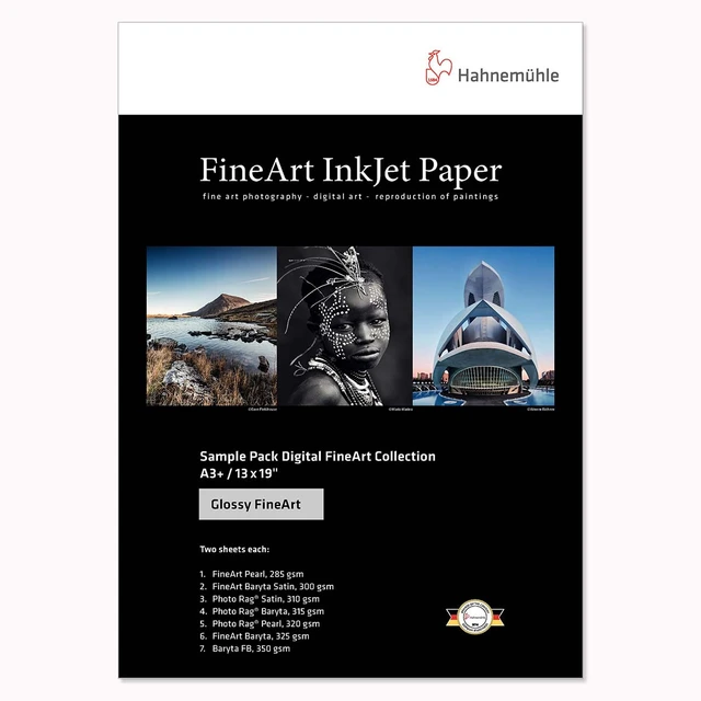 Hahnemühle FineArt Glossy prøver Prøvepakke Glossy 